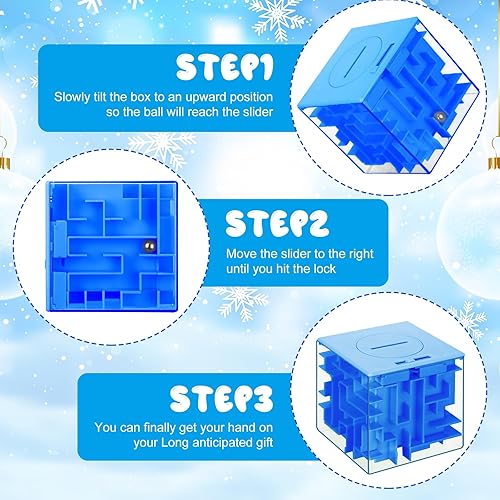 Miniatura 4 de Syhood Caja de rompecabezas de dinero de plástico de 12 piezas, caja de rompecabezas de laberinto de dinero para adultos y niños, soporte de regalo