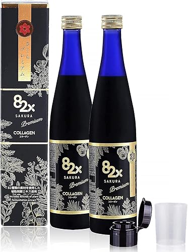 82X Sakura Collagen - Péptidos de colágeno de atún marino para uñas de pelo de piel de Japón con 82 plantas fermentadas, vitaminas, minerales y