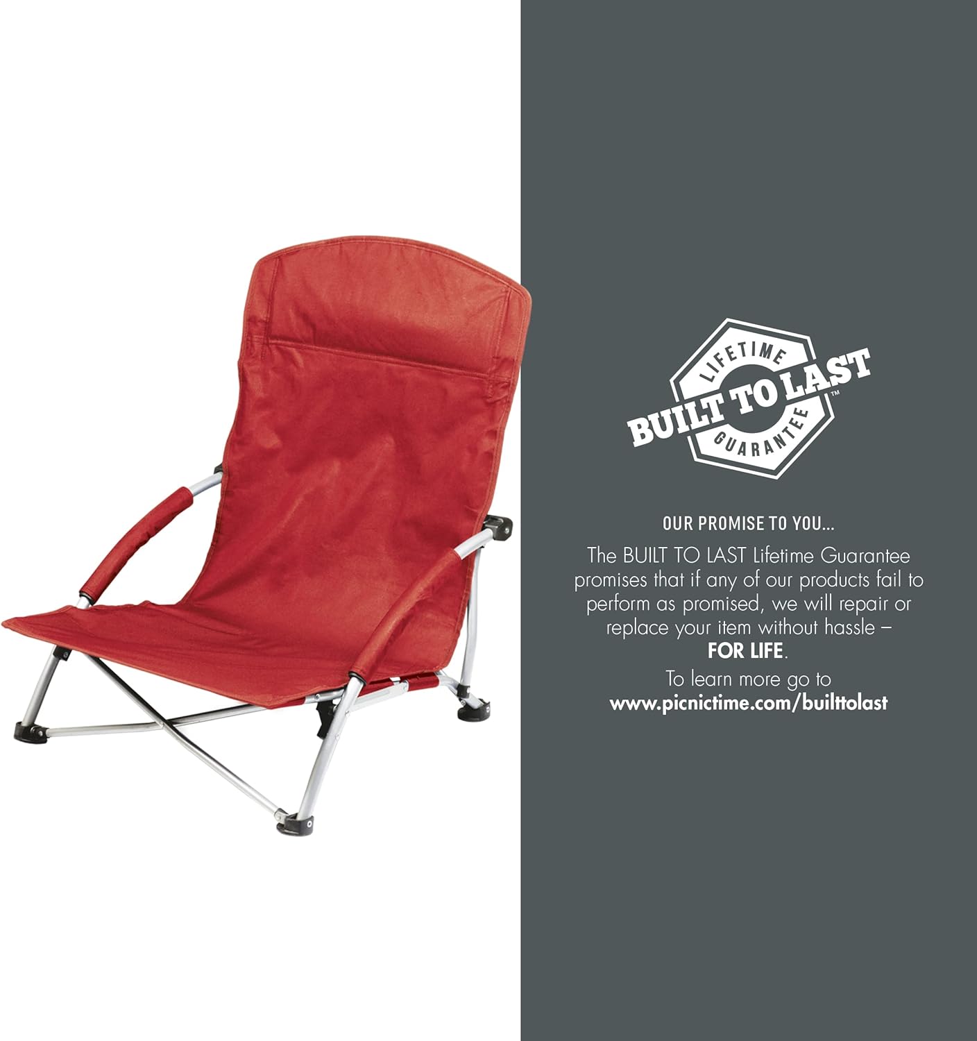 ONIVA - a Picnic Time brand - Tranquility Beach Chair with Carry Bag - Low Beach Chair