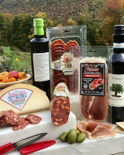 Fortuna's Salumeria Caja de regalo - Salami, Prosciutto, Provolone, Pepperoni, queso moliterno y tarallini - Surtido perfecto de embutidos italianos