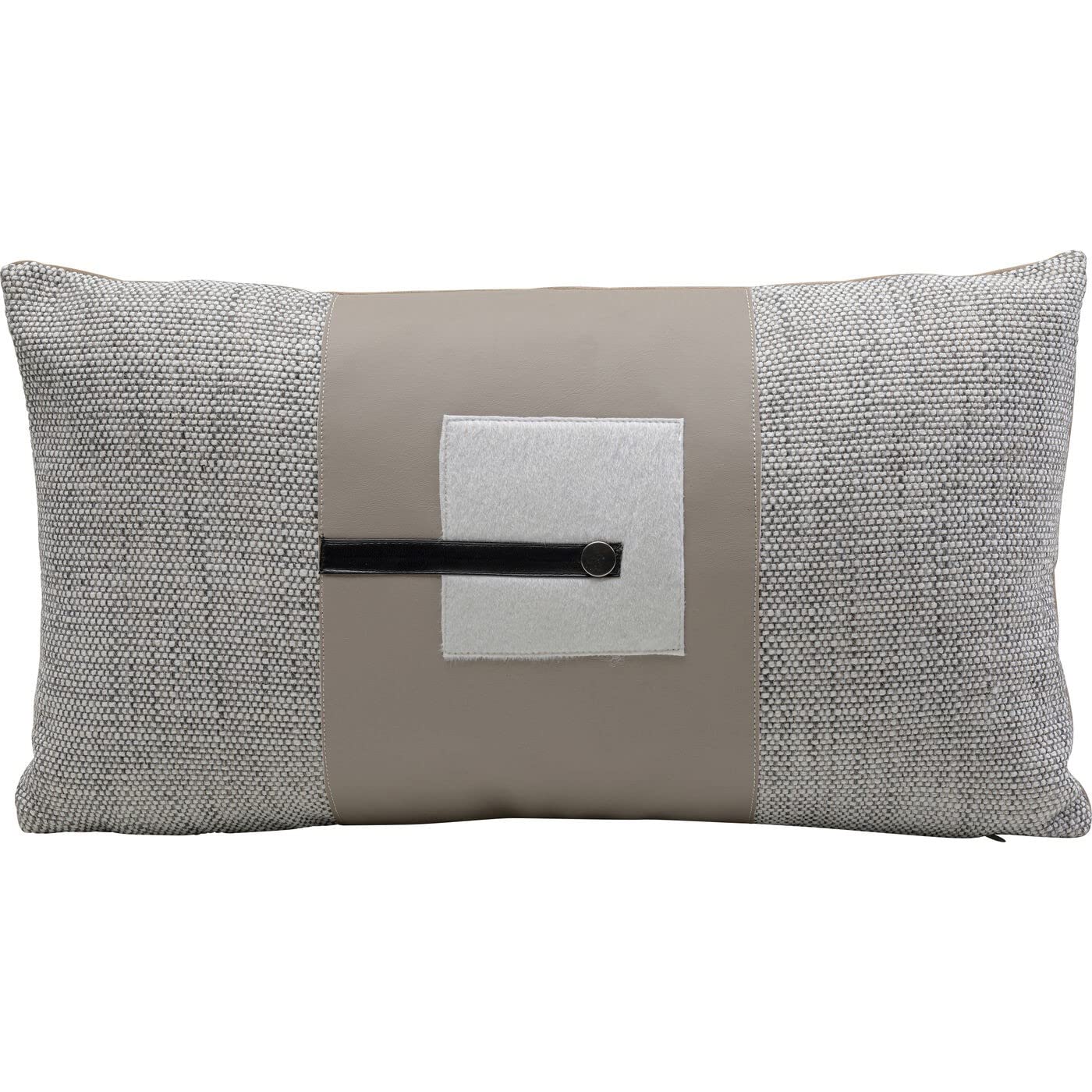 Coussin Kare Design aspect cuir tressé chic noir et blanc