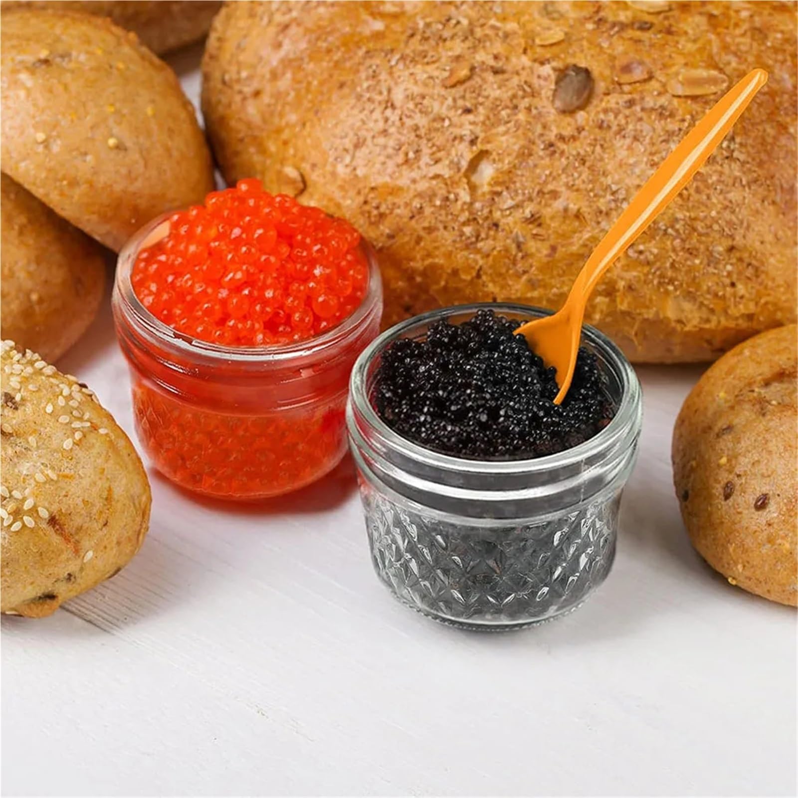 GläSer Zum Einkochen 4oz Mini-Glas mit abnehmbaren Deckeln, Konserven for Honig, Marmelade, Gelee, Hochzeitsgeschenke, Lebensmittelaufbewahrung in der Küche(6Pcs)