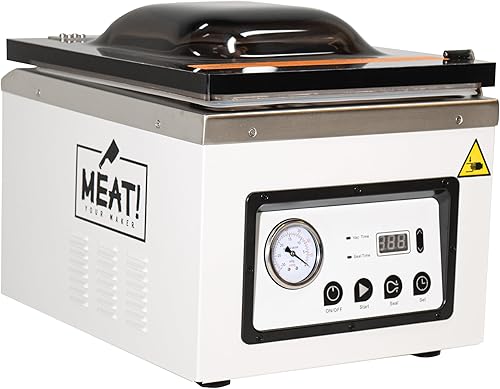 Miniatura 2 de Sellador al vacío de cámara con barra de sellado de 12 pulgadas, tiempo de sellado ajustable, medidor de vacío y bolsa de vacío para conservar carne