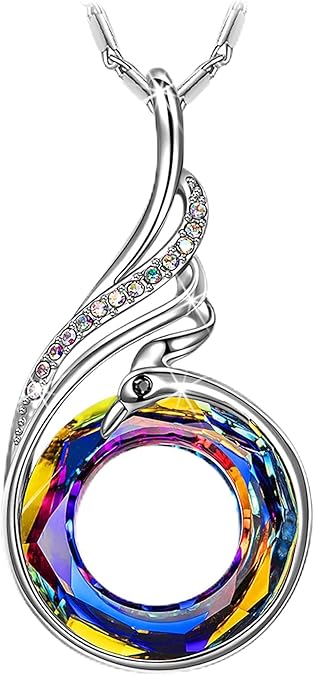 Kate Lynn Rise From the Ashes Phoenix Necklace Crystal Symbol of Luck & Renewal