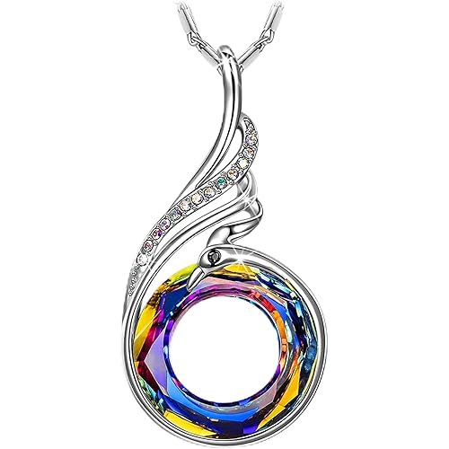 Kate Lynn "Rise From the Ashes Phoenix Necklace Made with Crystals from Austria, 18"+2" Necklace, Packaged with Jewelry Box, Birthday Gift for Women, Symbol of Luck and Renewal