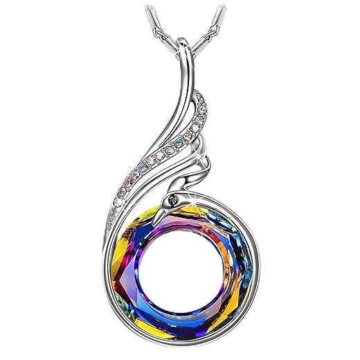 Kate Lynn "Rise From the Ashes Phoenix Necklace Made with Crystals from Austria, 18"+2" Necklace, Packaged with Jewelry Box, Birthday Gift for Women, Symbol of Luck and Renewal