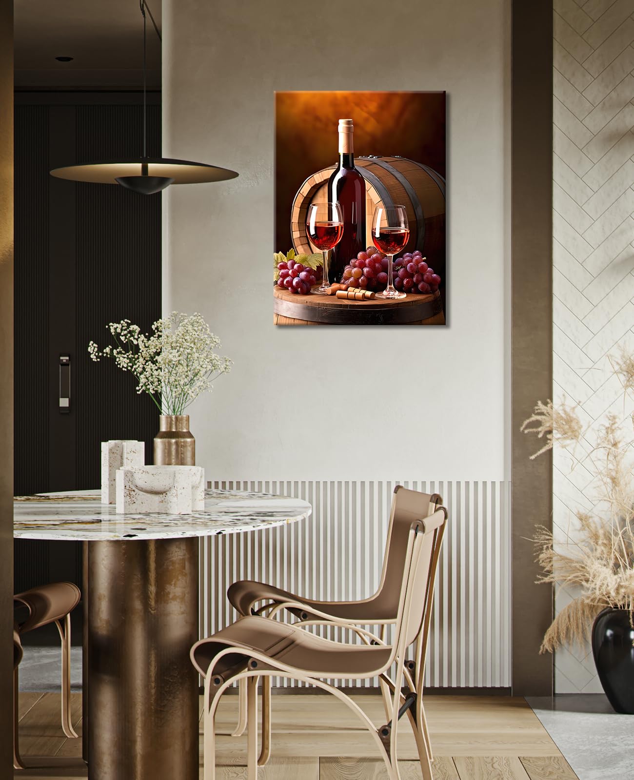 Miles Kimball Wine Glass Wall Decor Set Of 2 - Metal Red & White Wine Art For Kitchen, Dining Room - View #10