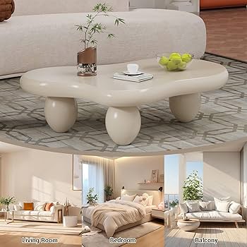 Amazon.com: White Cloud Coffee Table, Modern Irregular Round