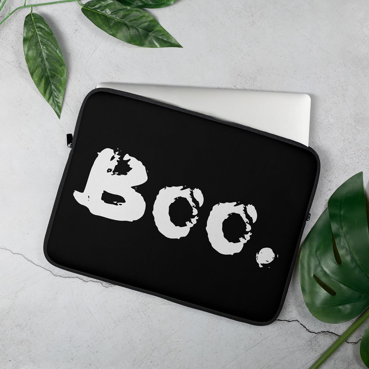 Halloween Boo Costume Funny Lazy Minimal Men Women Kids Graphic Laptop Sleeve image 4