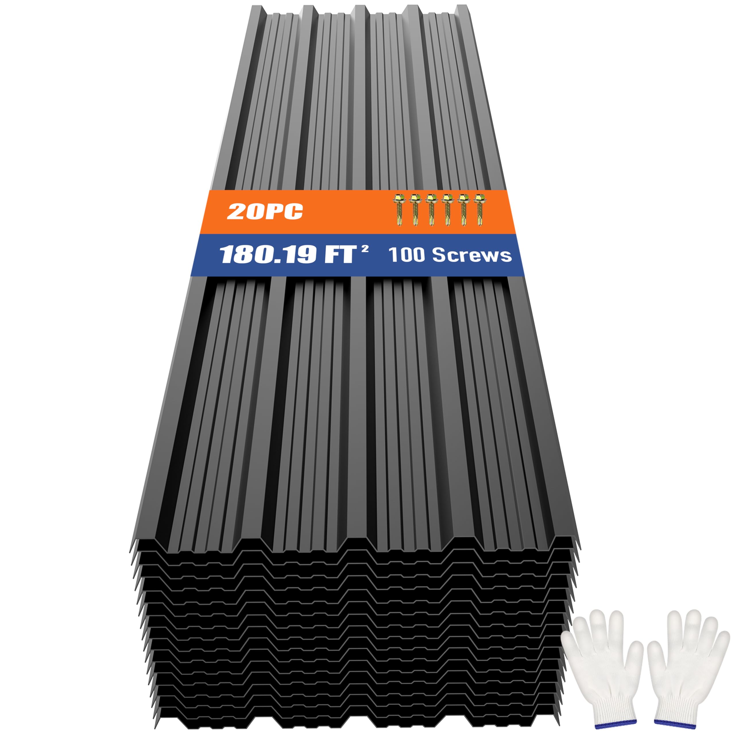 Photo 1 of Brakki Corrugated Metal Roofing Panels, Black