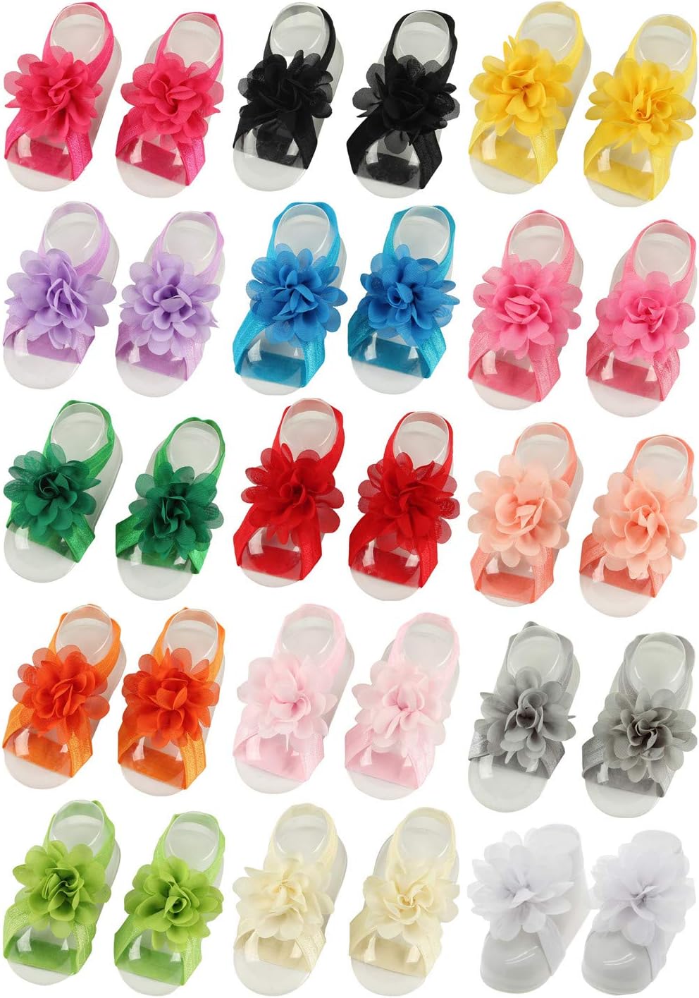 ToptimBaby Girl's Barefoot Sandals Flower for Toddlers (Freesize 0-3Y)