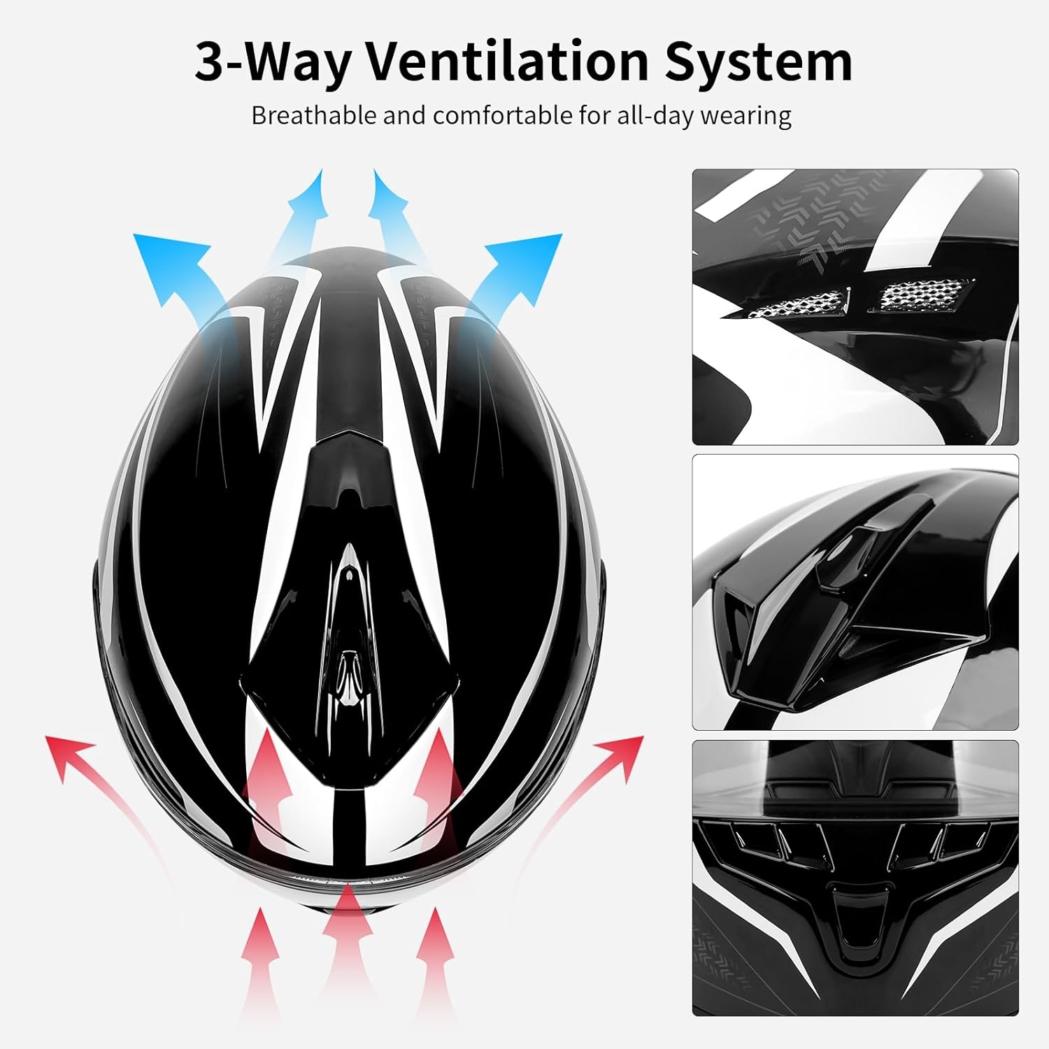 FreedConn BM12 Full Face Motorcycle Helmet Bluetooth 5.0 Integrated 2 Way Intercom DOT FMVSS-218 Rated Motorbike Helmet Communication with Dual Visor MP3 for Men Women New EPS