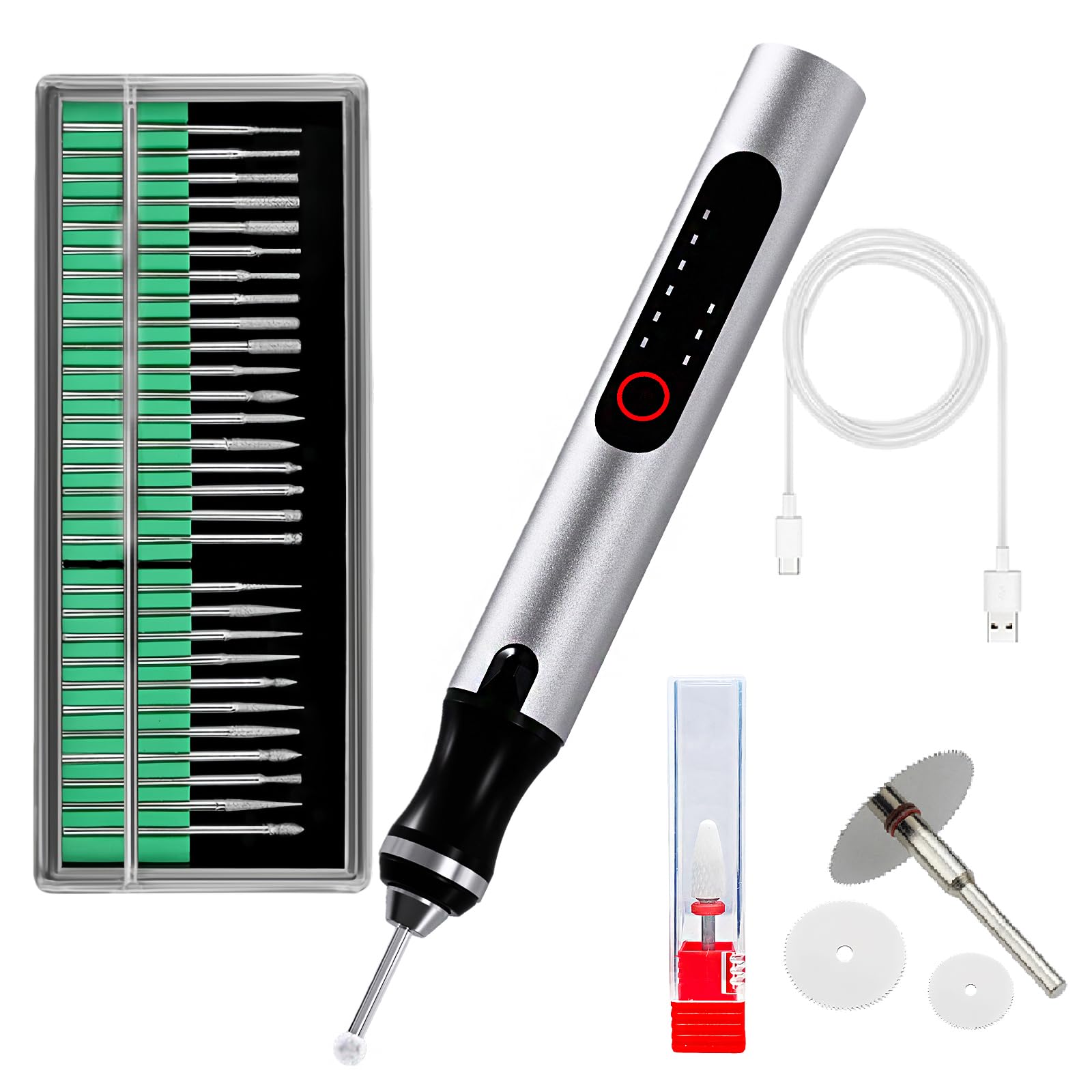 Kit de stylo de gravure sans fil – Outil de précision pour artistes et bricolage | Gravure sur jade, bois, métal, puces de téléphone polonaises | Lisse et puissant avec l'outil de sculpture sur bois