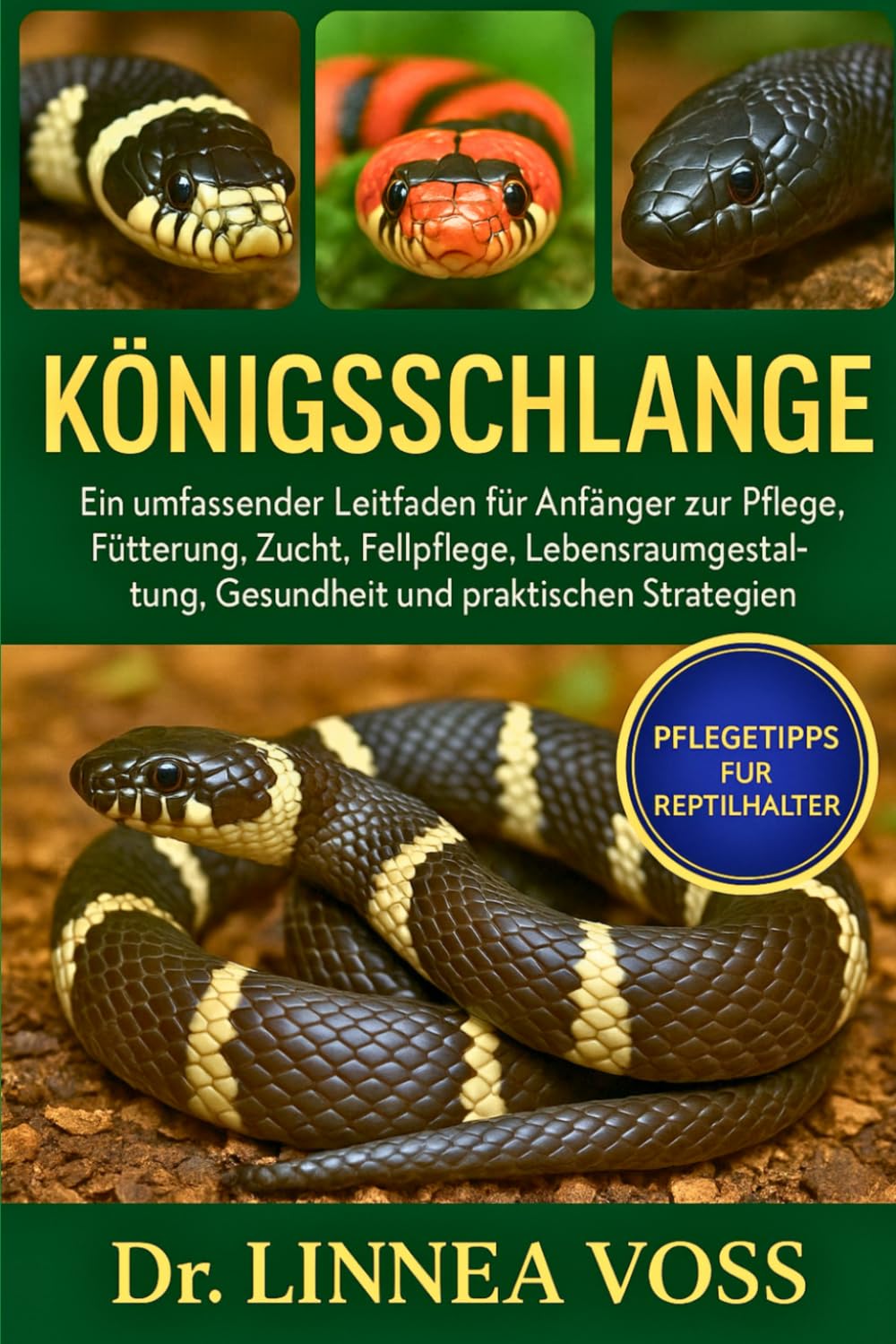 KÖNIGSSCHLANGE: Ein umfassender Leitfaden für Anfänger zur Pflege, Fütterung, Zucht, Fellpflege, Lebensraumgestaltung, Gesundheit und praktischen Strategien