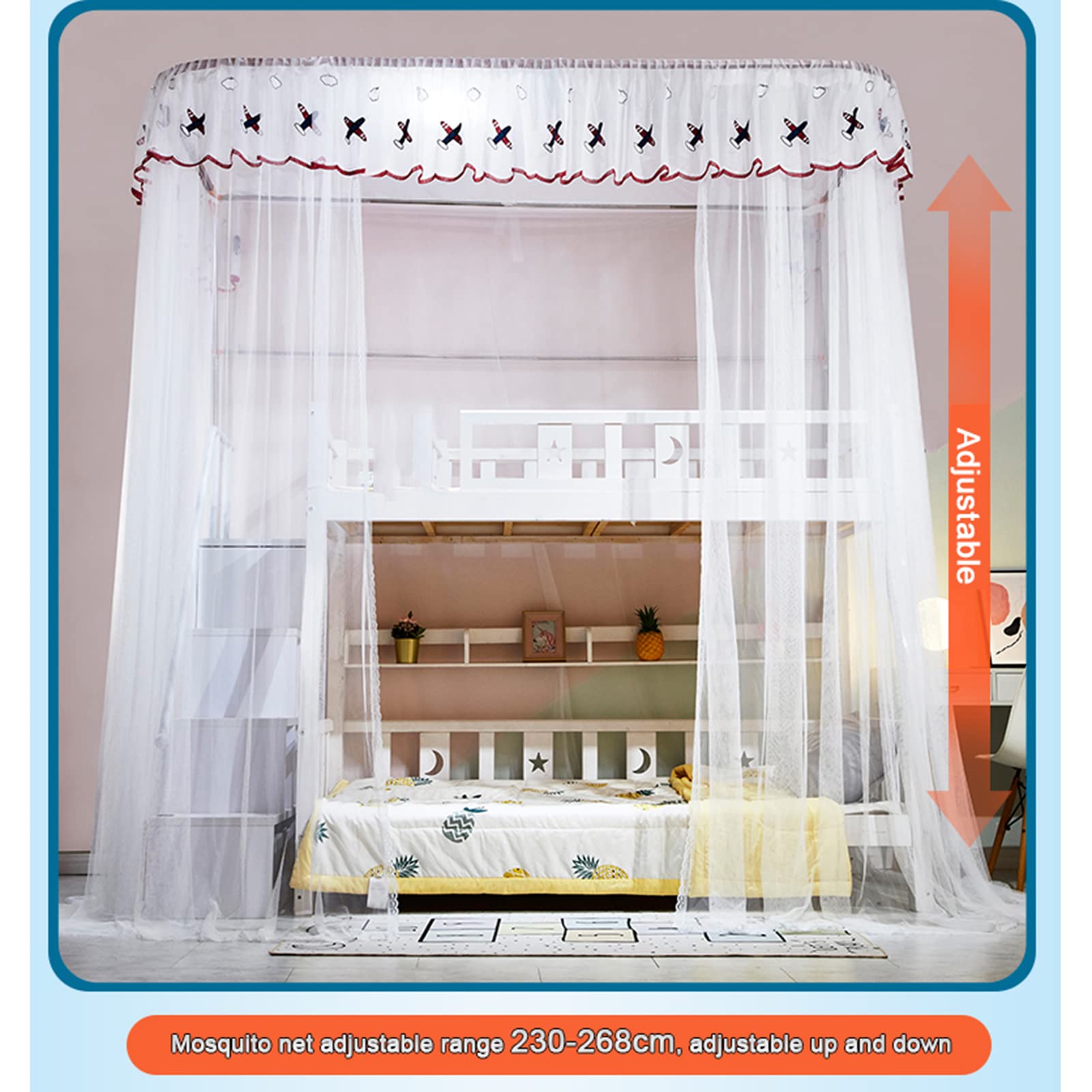 Tenda Da Letto A Soppalco YJZQ - Antipolvere 1.2m Per Letti A Castello Bambini - Foto 12