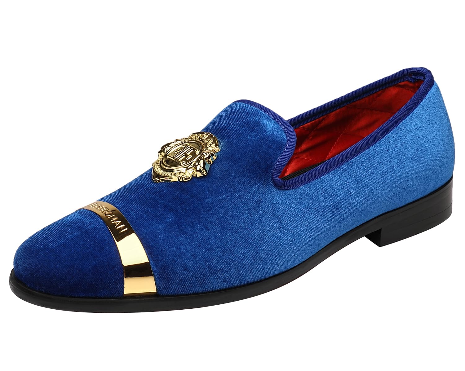 ELANROMAN Men's Velvet Loafers Dress Fashion Wedding Party Prom Shoes