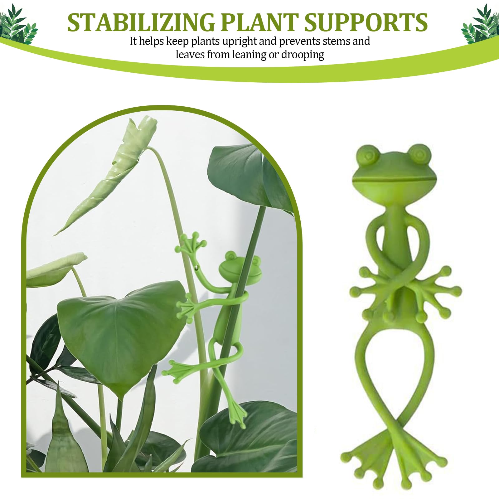 6 Pièces Attaches en Forme de Grenouille pour Plantes | Flexibles Pliables Attaches de Câble, Ajustables Réutilisables Décoratifs Supports pour Plantes, Grenouille Decoration Jardin