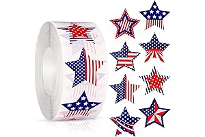 Patriotic Star Stickers for Festive Occasions