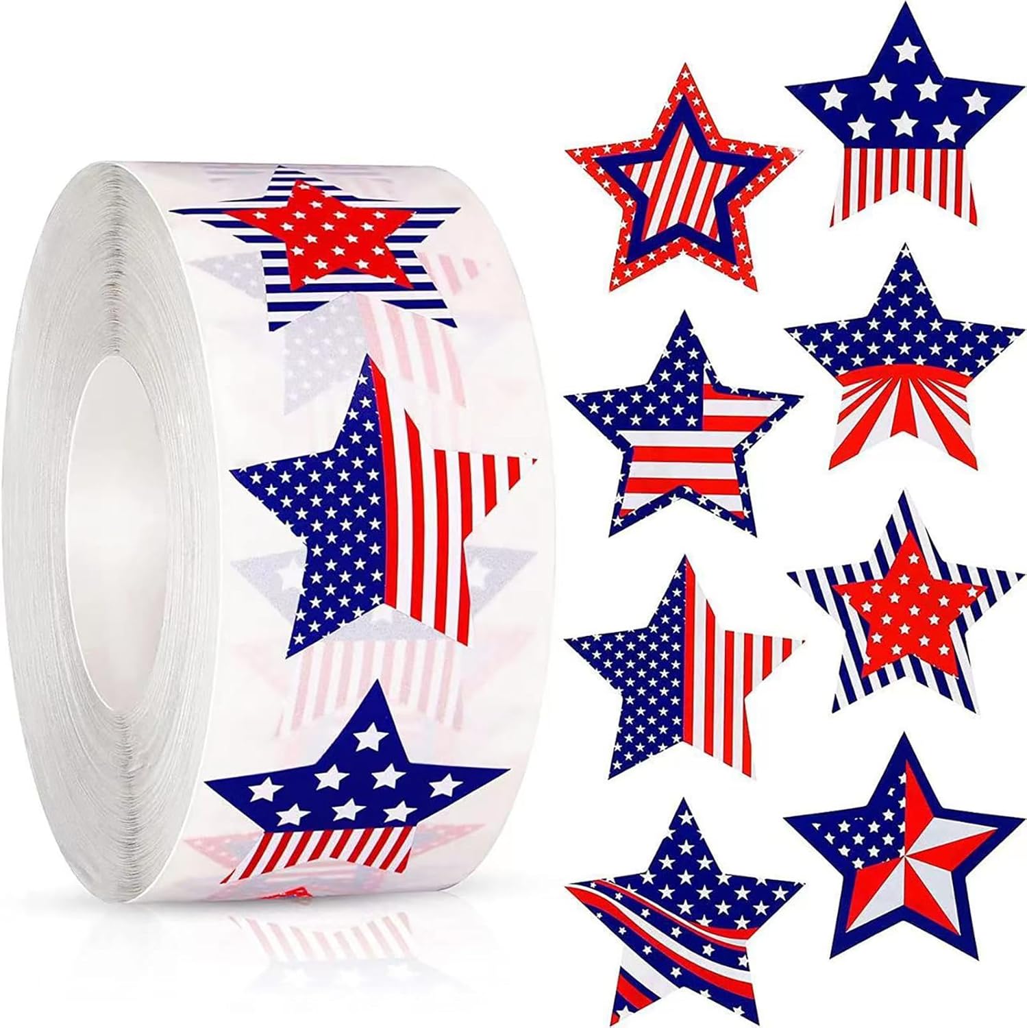 500PCS 4th of July Star Stickers American Flag Envelope Seal Stickers USA Patriotic Label Stickers for Card Candy Bag Gift Wrap Independence Day Party Decoration Favor
