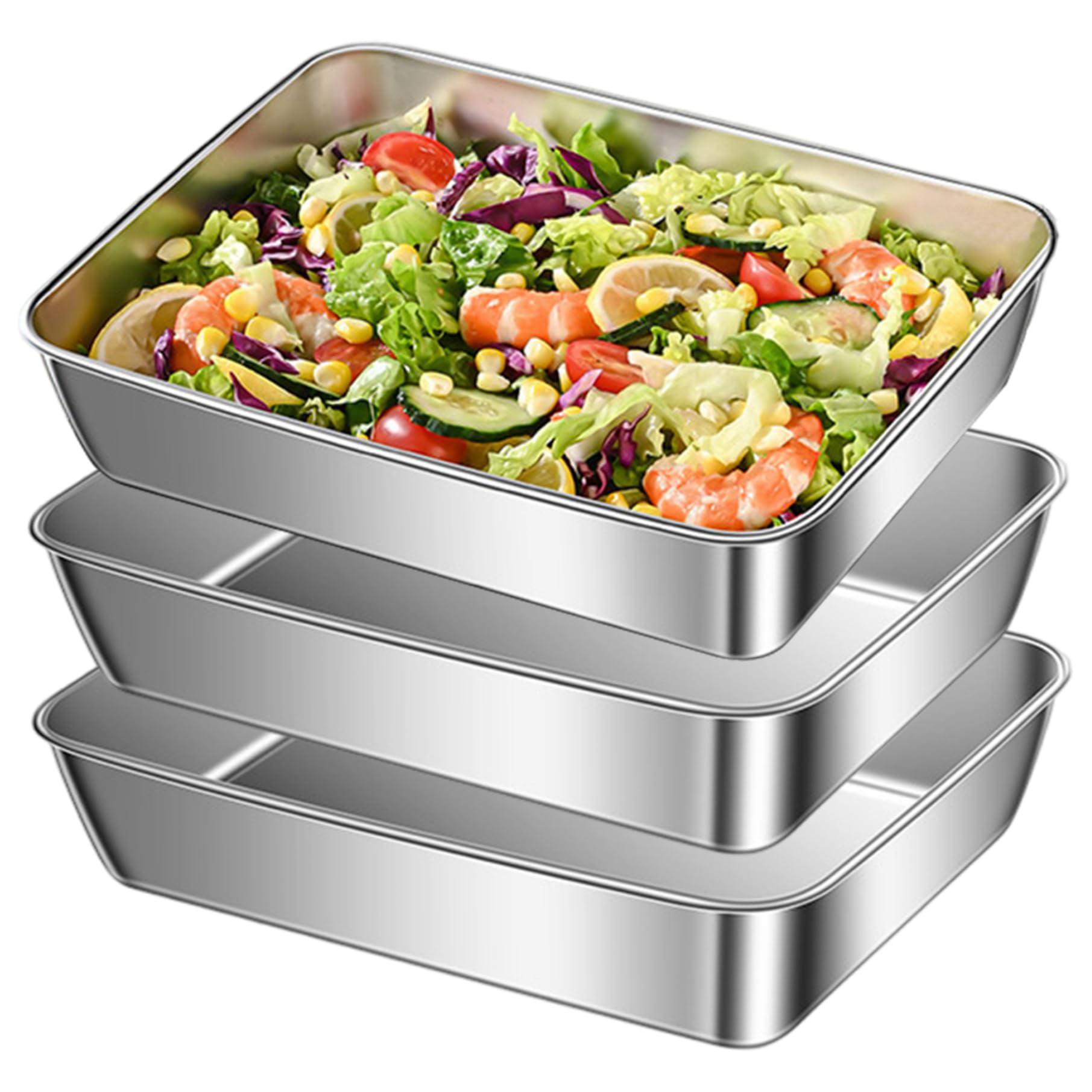 Plaques de cuisson pour biscuits réussis en famille avec ce lot de 3 inox