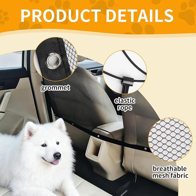 Foto 3 de 7 de SANLIUBA Reja Coche Perro Maletero,Rejilla Separadora para Maletero de 110 Cm x 75 Cm con Cuerda Ajustable…