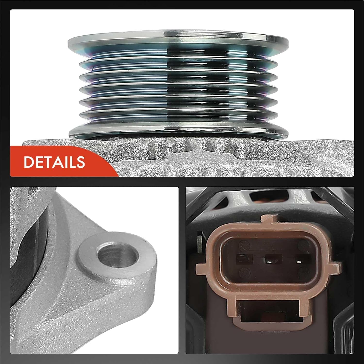 A-Premium Alternator Compatible with Ford F-150, Explorer, Edge, Police Interceptor Sedan/Utility, Special Service Police Sedan & Lincoln MKZ, MKX, MKT, Continental, 12V 200/225A 6-Groove Pulley CW