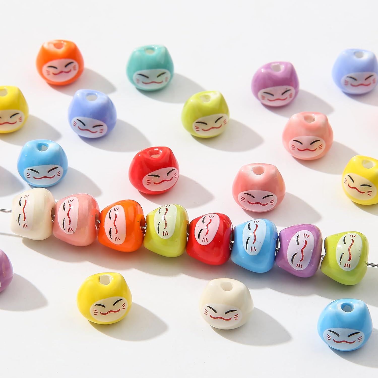 30pcs Ceramic Lucky Cat Beads Ceramic Animals Bead Cute Beads for DIY Jewelry Making(10colors) - Image 4