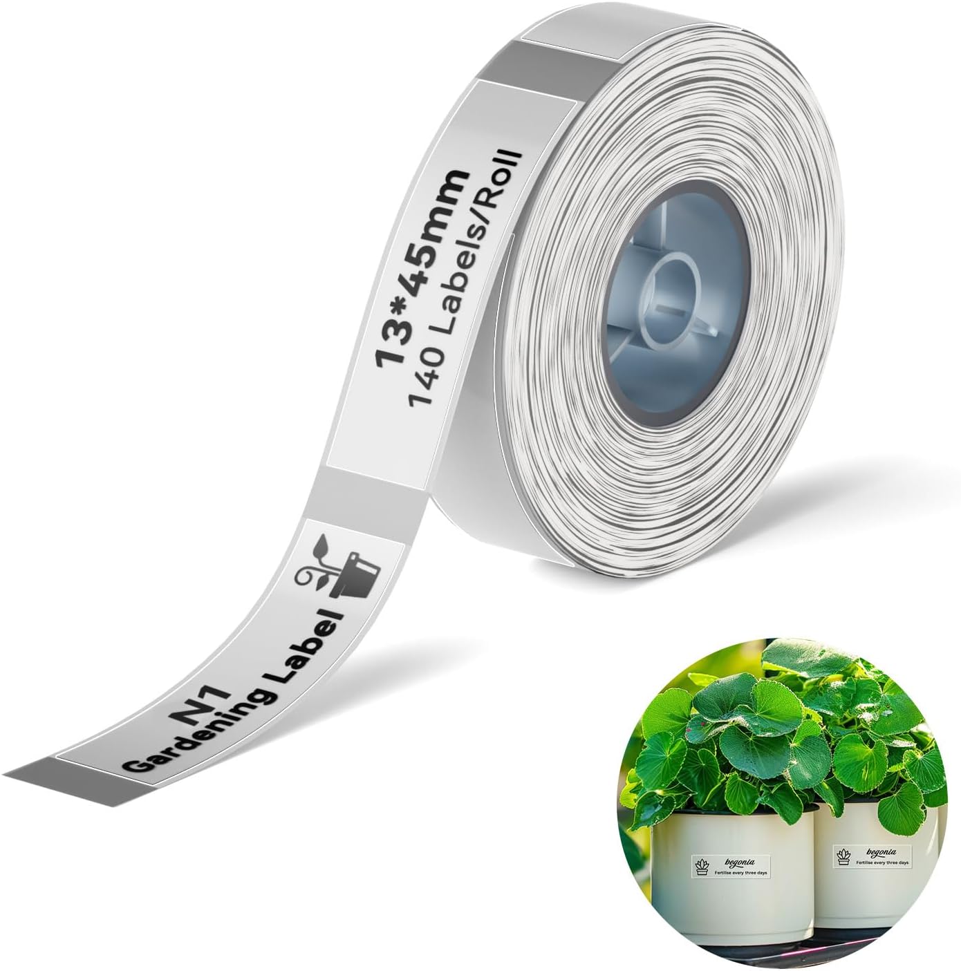 NIIMBOT Plant Labels 13×45mm (0.51'' x 1.77''), for N1(B18) Label Maker, Suitable for Outdoor Indoor Plant Potted Tag, PET Material, Long Storage, Waterproof and High-Temperature Resistance, Clear