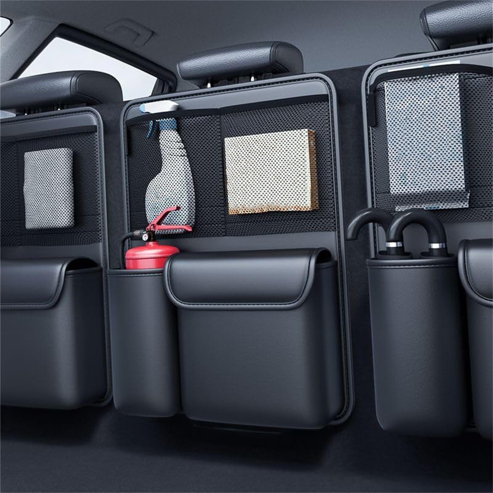 YLCYGJ Car Boot Organiser for Jaguar F-Pace, Car Backseat Hanging Organizer Multi Compartment Trunk Organiser Durable Collapsible Waterproof Boot,C/3Pcs