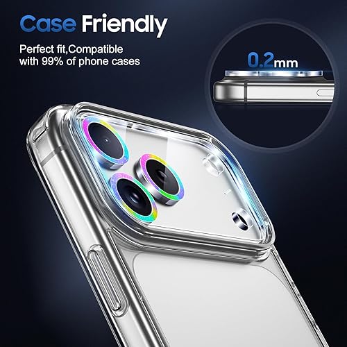 Miniatura 459 de UniqueMe [Paquete de 3 protectores de lente de cámara compatibles con iPhone 14 Pro Max/iPhone 14 Pro, vidrio templado, [compatible con fundas]