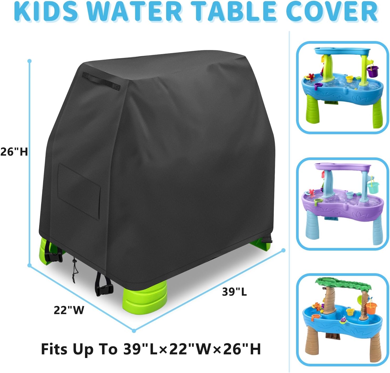 Water Table Pump & Kids Water Table Cover – Whale Rechargeable Water Pump and Waterproof Cover for Step2 Rain Showers Splash Pond Water Table, Fun Outdoor Play Accessories for Kids & Toddlers