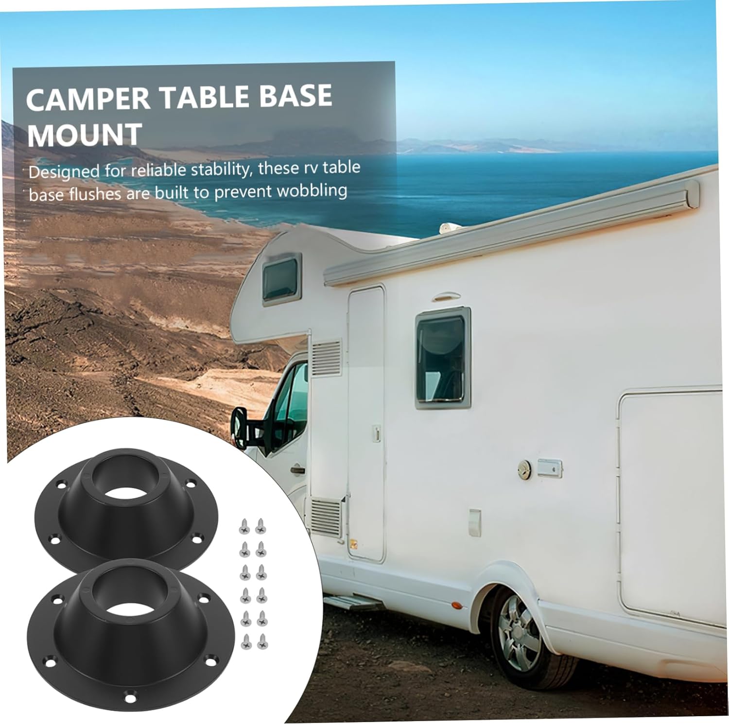 Luxshiny 6pcs Rv Table Base Mount Heavy Duty Pedestal Table Flange for Camper and Yacht Easy Installation Secure Fixing Accessory for Rv Dining Experience