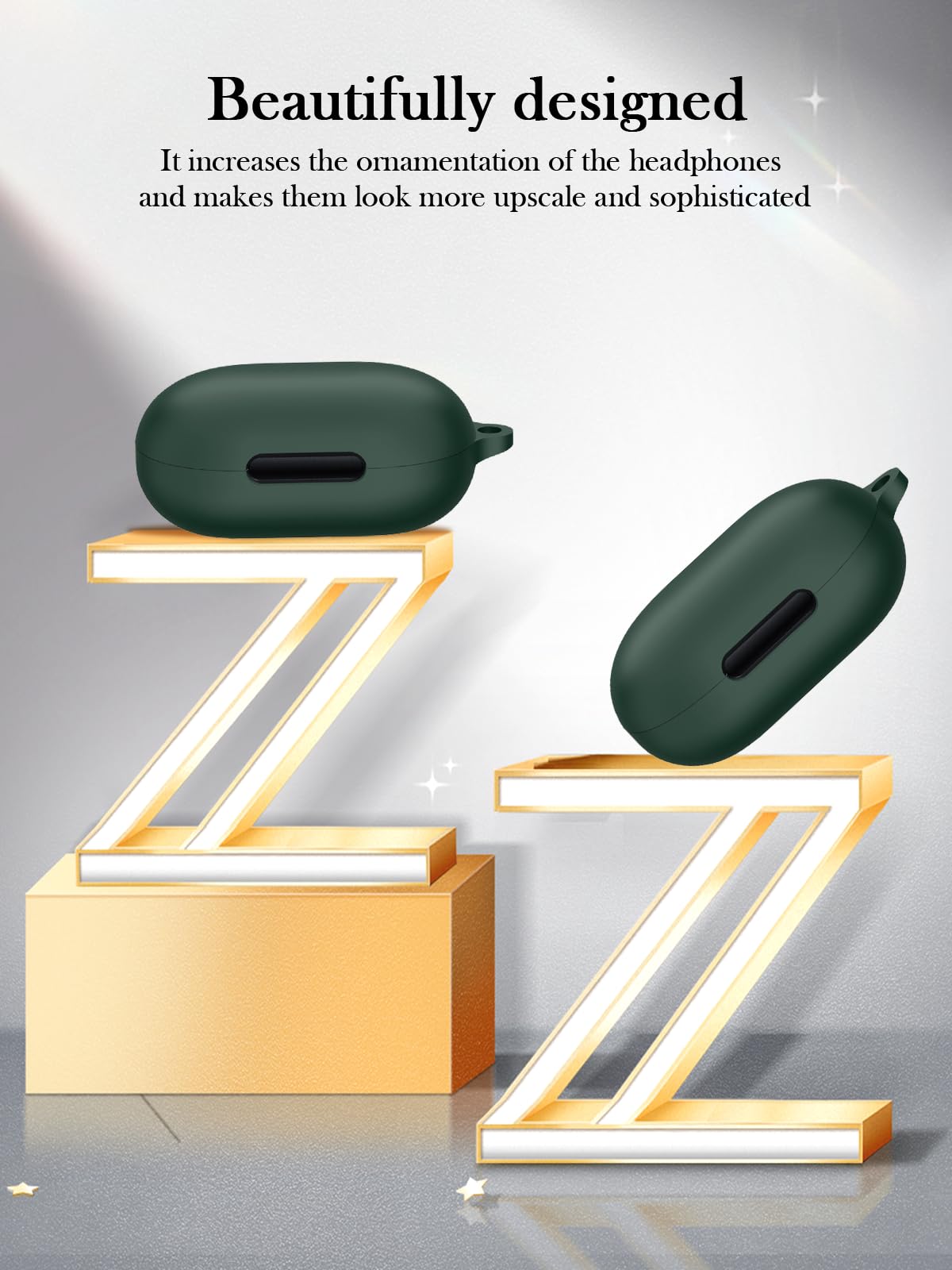 Funda para Soundcore by Anker Space A40 Adaptive Active Noise Cancelling Auriculares inalámbricos, protección suave, funda de silicona BOVUGAC para Soundcore Space A40 con llavero, kit de limpieza y