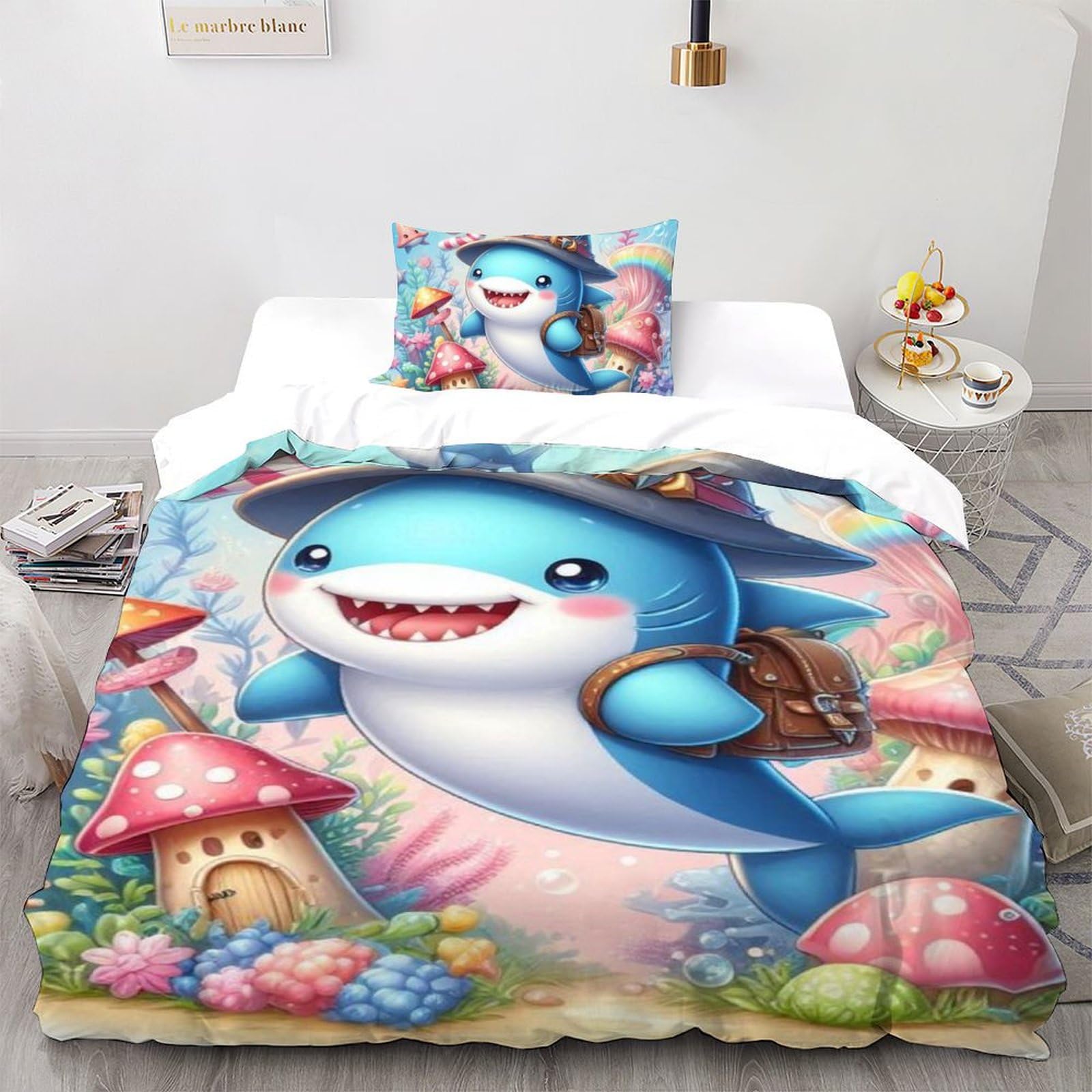 Housse de couette requin 3D pour décorer la chambre garçon