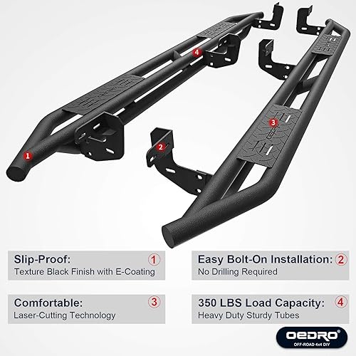 Miniatura 9 de oEdRo Estribos de 6 pulgadas compatibles con Ram 1500 2009-2018 Ram 1500 2019-2023 Classic Quad Cab, escalones laterales mejorados, barras Nerf