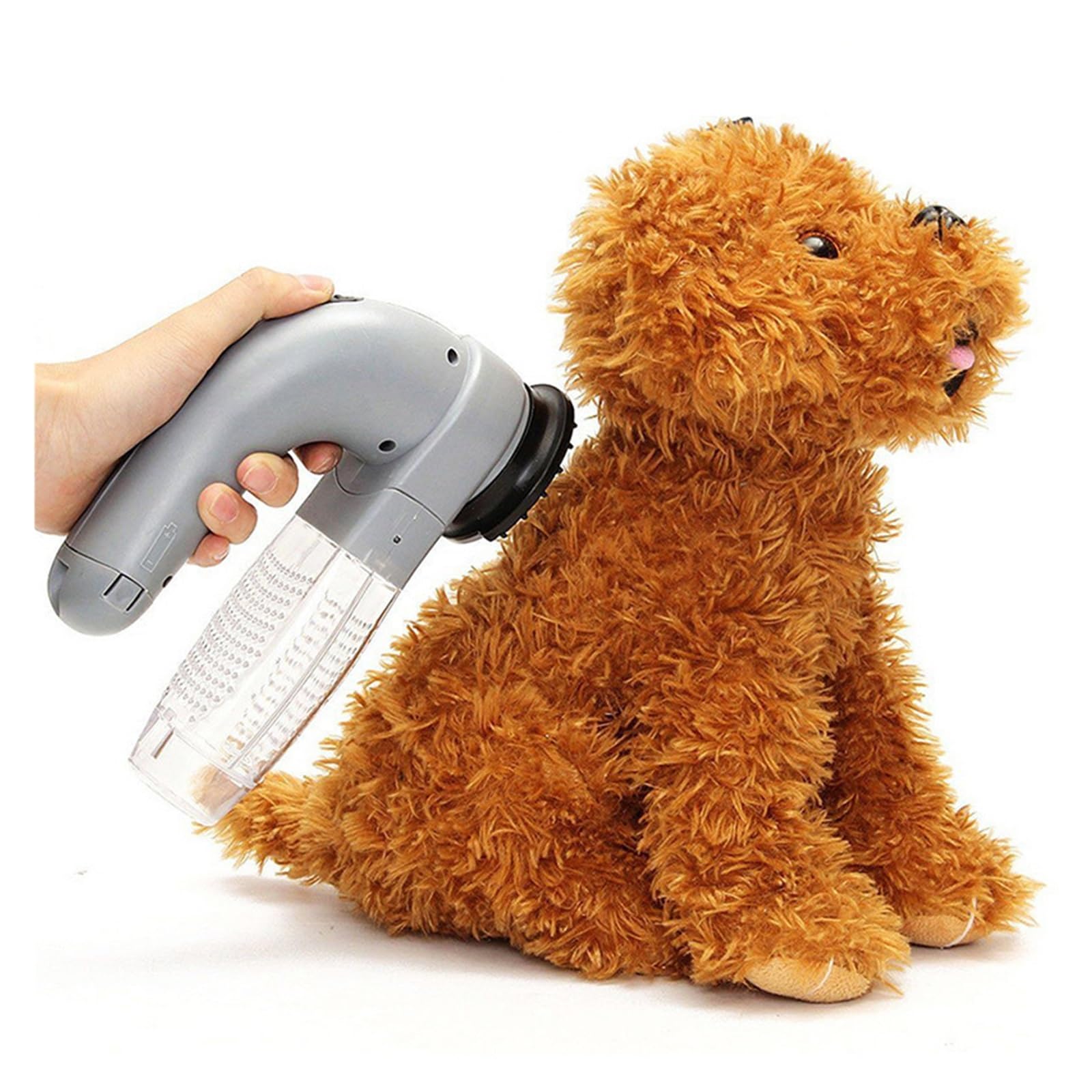 Cepillo eléctrico removedor de pelo de mascotas para perros y gatos, herramienta de aseo con aspiradora, peine de pelo alimentado por pilas