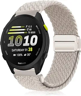 YealRed 20mm ナイロン バンド For Garmin Forerunner 170 Music 磁気バックル (スターライト) | 伸縮性のあるナイロン Garmin Forerunner 70/170/170 Music/570 42mm/Vívoactive 6/5 に対応 編み込みベルト磁気バックル 装着簡単 調整しやすい 男女通用 交換用ストラップ
