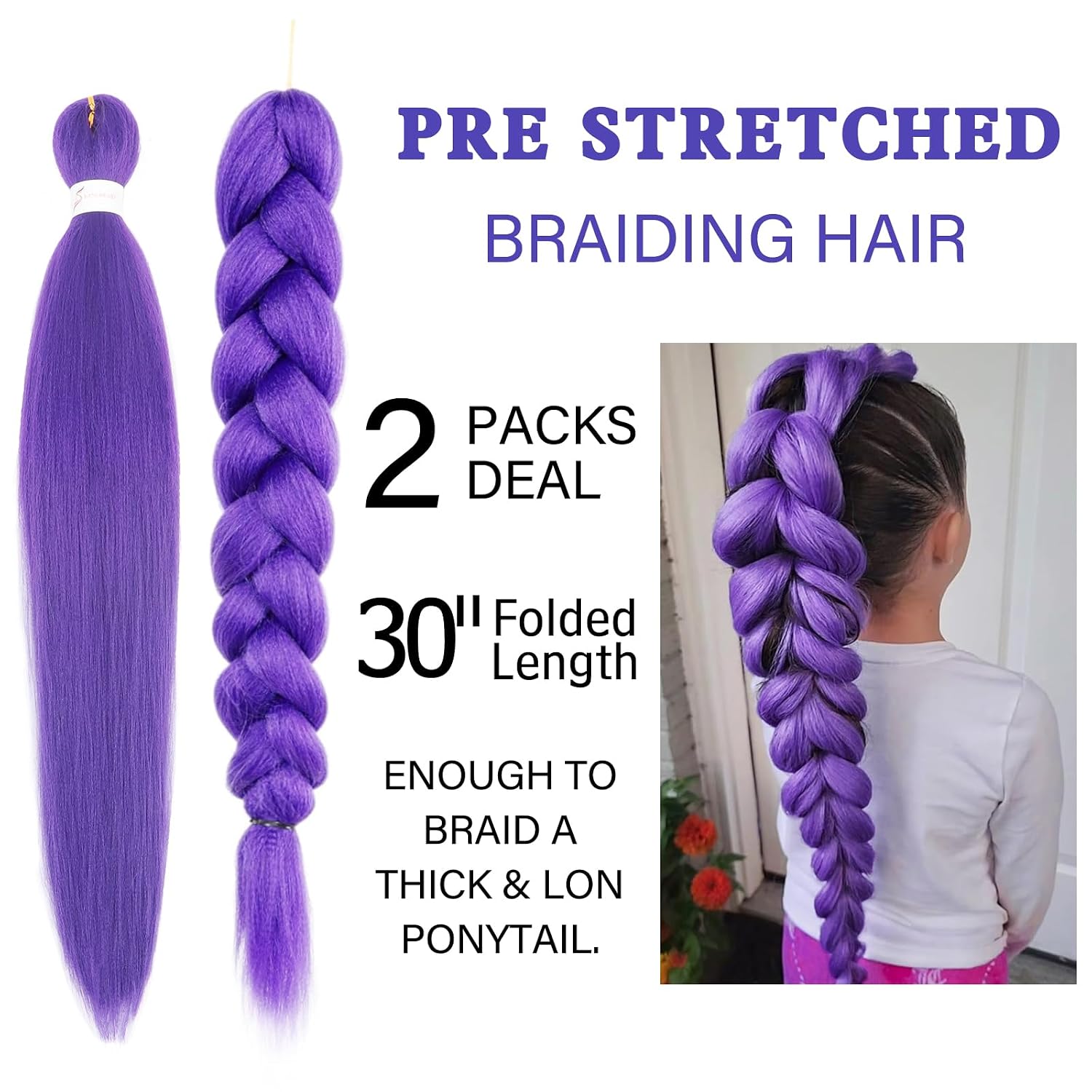 Beyond Beauty Long Purple Braiding Hair 30 Inch