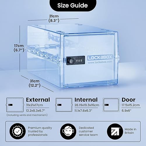 Vista 12 de Lockabox One™ Caja de bloqueo de medicamentos premium Caja de bloqueo de medicamentos mediana con código para medicamentos, vitaminas y Medi