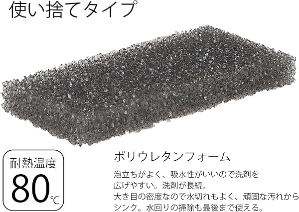 ユノックス 使い捨て キッチンスポンジ 30個入り 毎日交換 清潔 衛生的 食器洗い 台所用 水切れ 汚れ落とし シンク掃除 コンロ周り - 5