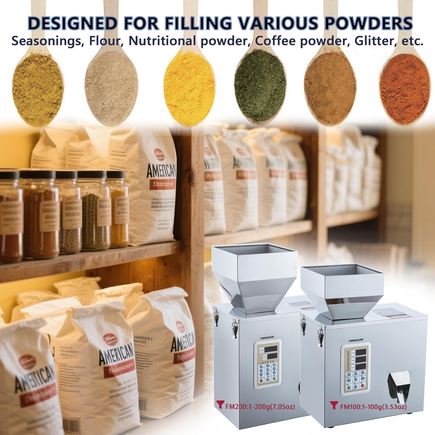 Powder Filling Machine, Powder Dispenser, Automatic Filling and Packing Machine For Flour Glitter 1-200G