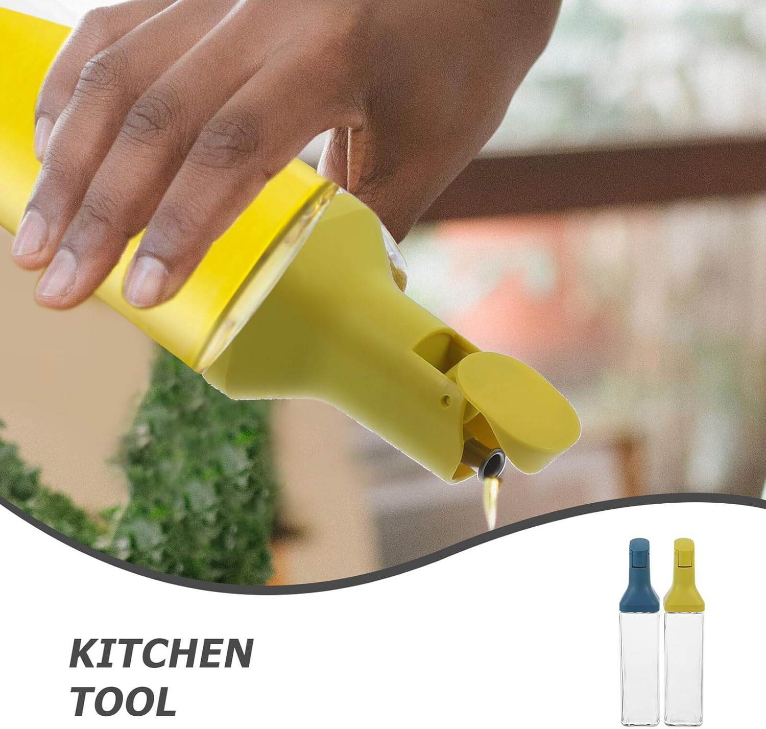 FRCOLOR 2pcs Glass Oil Bottles and Vinegar Dispensers Kitchen Glass Oil Container Leak-proof Set for Home Use