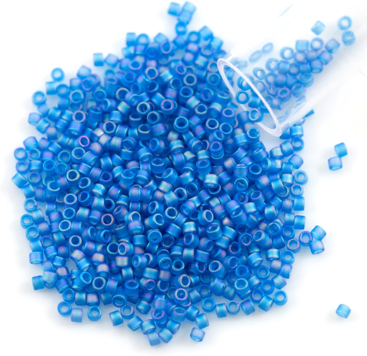 Miyuki Delica Seed Bead 11/0 Matte Transparent Capri Blue AB (9 Grams)