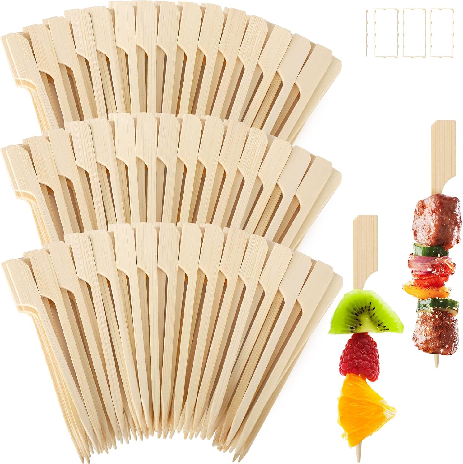 1000 Cocktail Picks, 3.5 IN Small Bamboo Skewers for Appetizers, Cupcake Topper Sticks, Flat Paddle Wood Fancy Toothpicks for Appetizers Drink Food Sandwich Fruit Charcuterie Boards Accessories Party