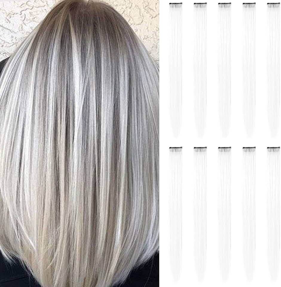 white hair extensions