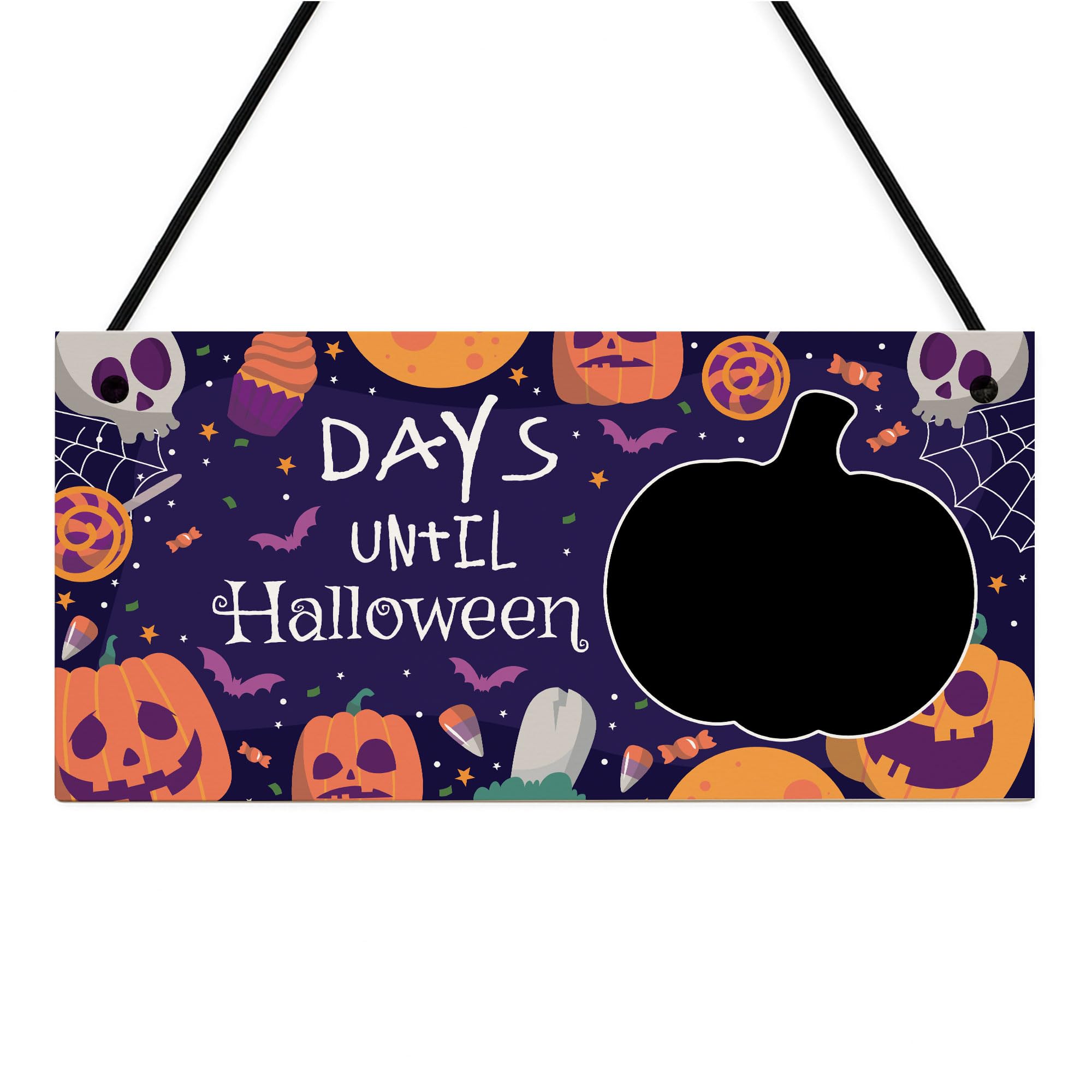 Red Ocean Halloween Countdown Plaque For Kids Children Days Until Halloween Novelty Chalkboard Plaque For Home Kids Room Son Daughter
