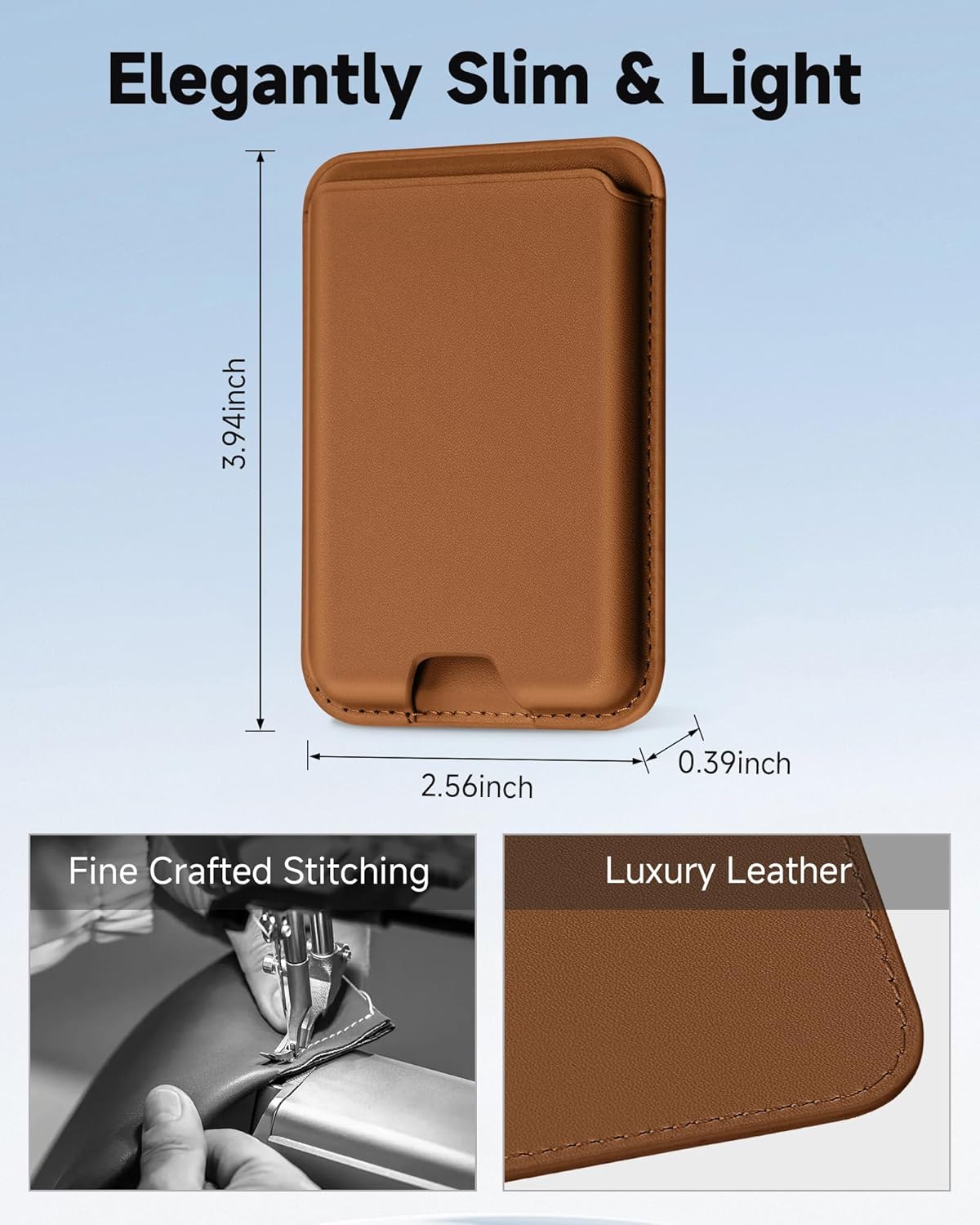 Cell Phone Card Holders, Magnetic Slim Leather Wallet for iPhone Series 17/16/15/14/13/12 Pro/Promax and for Magsafe Case Rfid Blocking Magnet Credit Card Holder (Brown) - Image 7