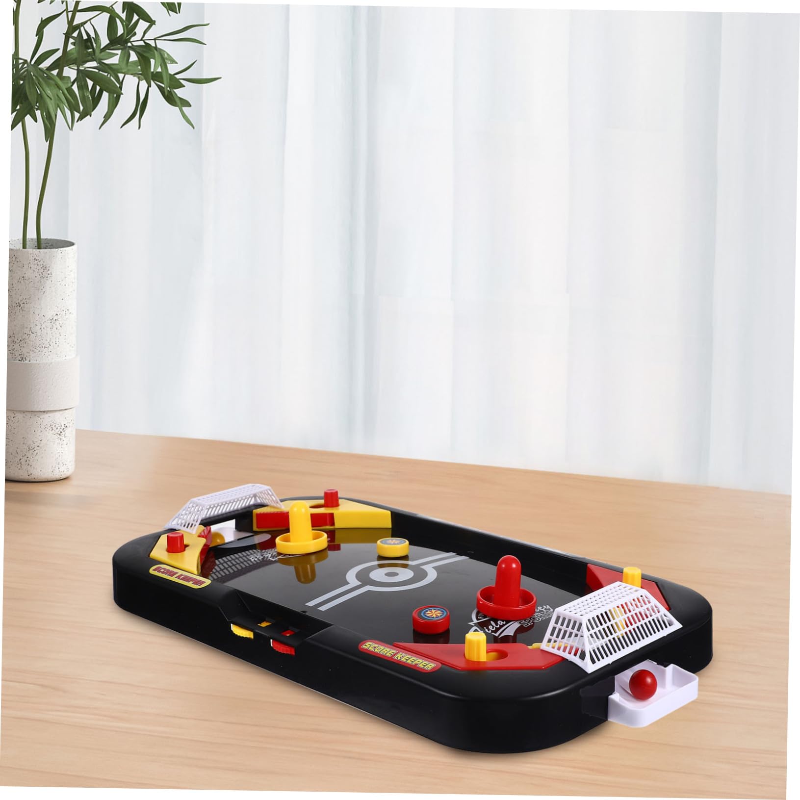 Hockey et Plastique en Mini Glace pour Noir sur Éducatif de Jeu Table à 2 Joueurs, Compétition Ludique et Divertissante Garçon Filles en Intérieur