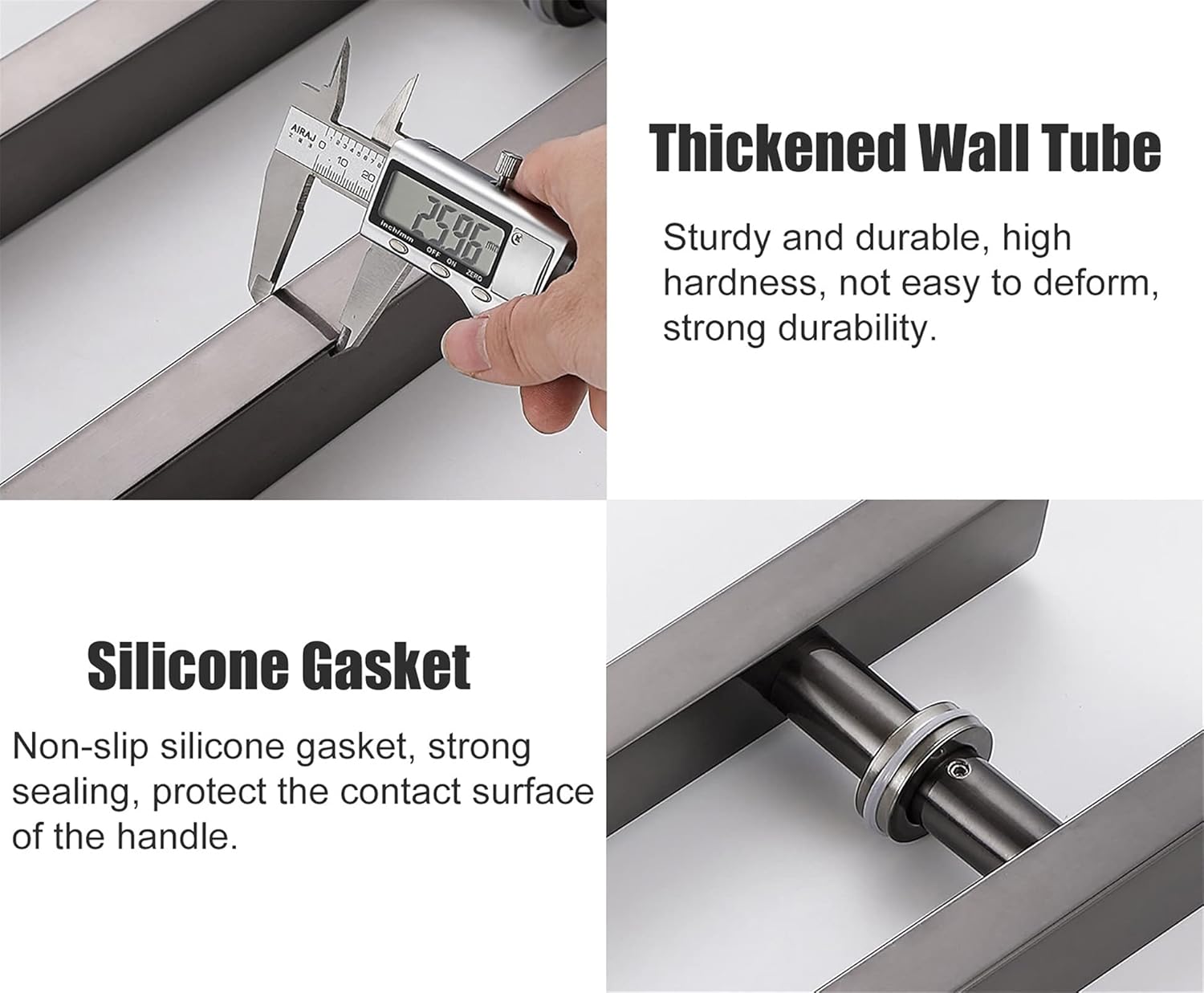 20inch/24inch/47inch Square Entry Door Handle, Modern Steel Push Pull Door Handle for Shower Glass Sliding/Barn Door/Interior Exterior Door, Include Fittings (Color : Gold, Size : 150cm)