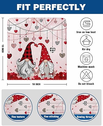 Miniatura 6 de AMZRicher Love Gnomes - Fundas para respaldo de sillas de comedor, paquete de 4, fundas lavables y extraíbles para silla de respaldo, protector de